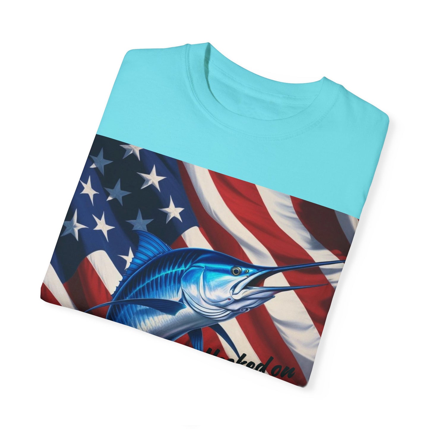 Hooked on Good Times - Unisex Patriotic Fishing T-shirt