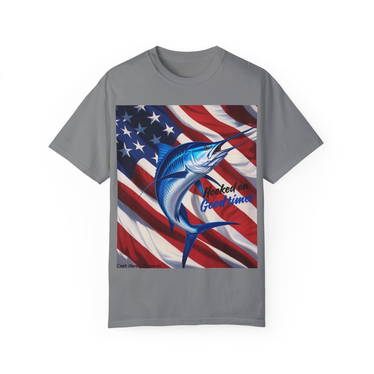 Hooked on Good Times - Unisex Patriotic Fishing T-shirt