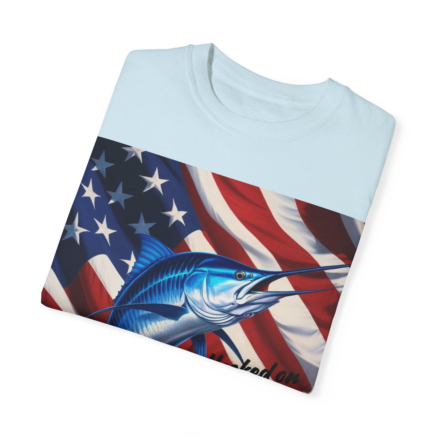 Hooked on Good Times - Unisex Patriotic Fishing T-shirt