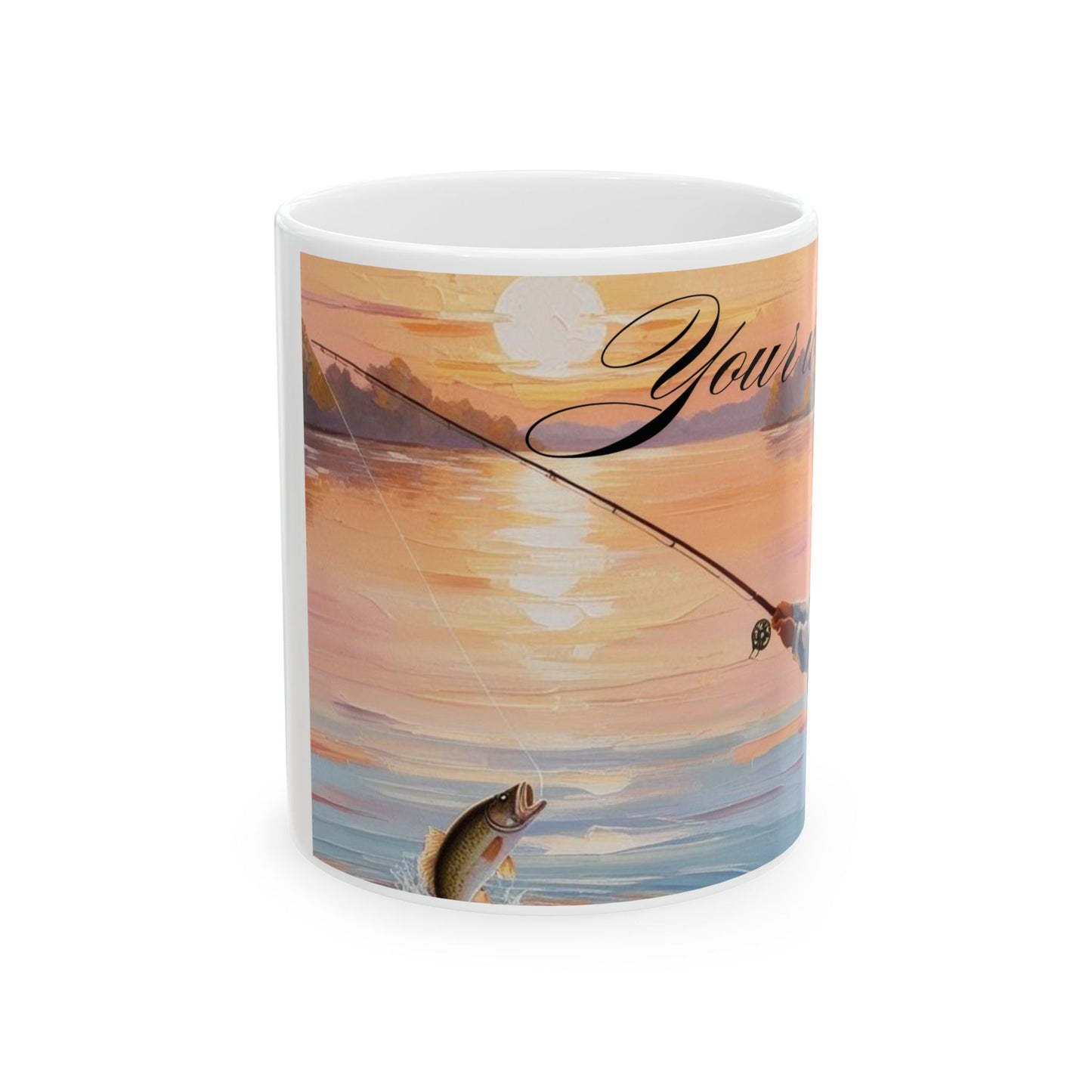 Fishing Theme Ceramic Mug -Cast Away Your Worries, Reel in the Calm - Perfect Gift for Anglers