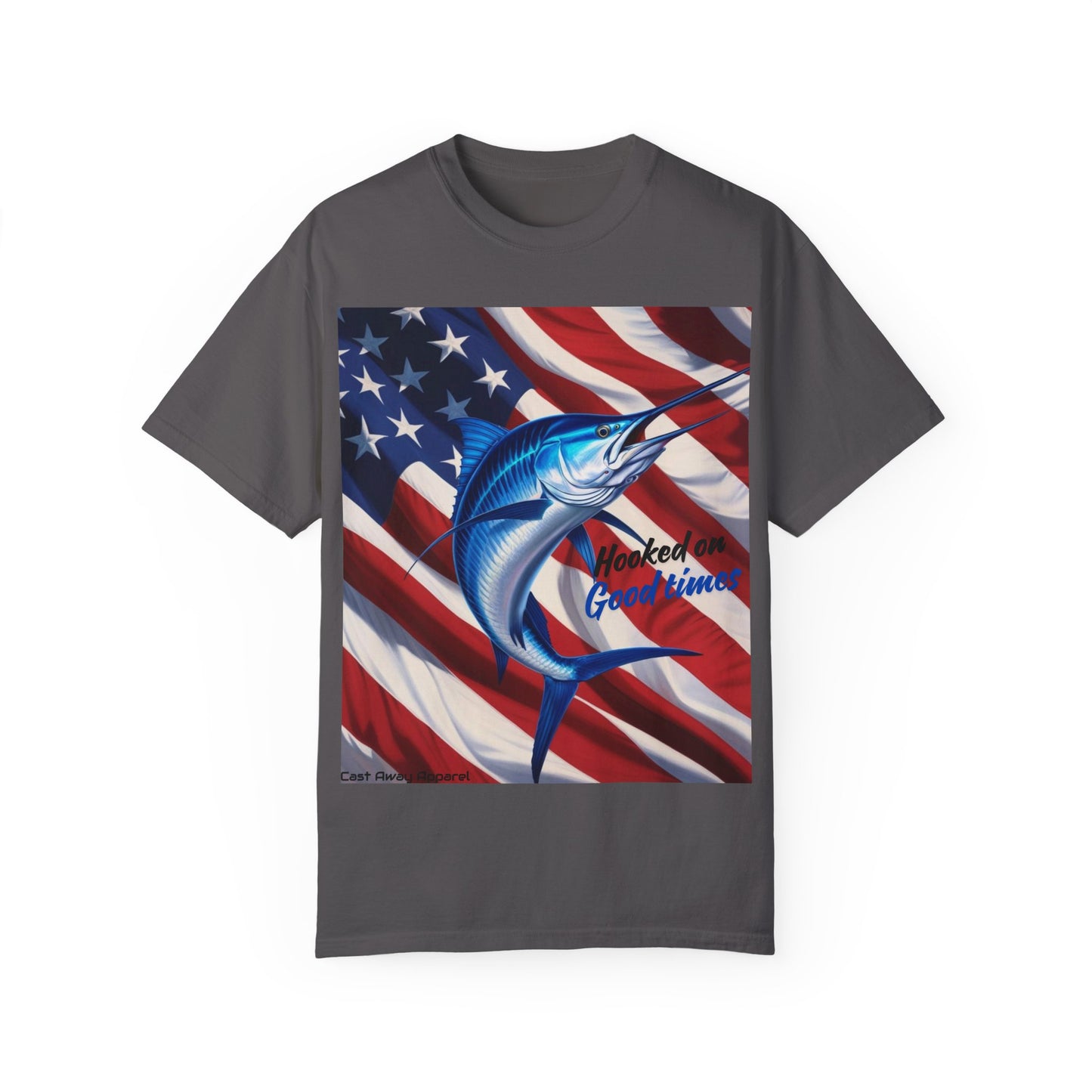 Hooked on Good Times - Unisex Patriotic Fishing T-shirt