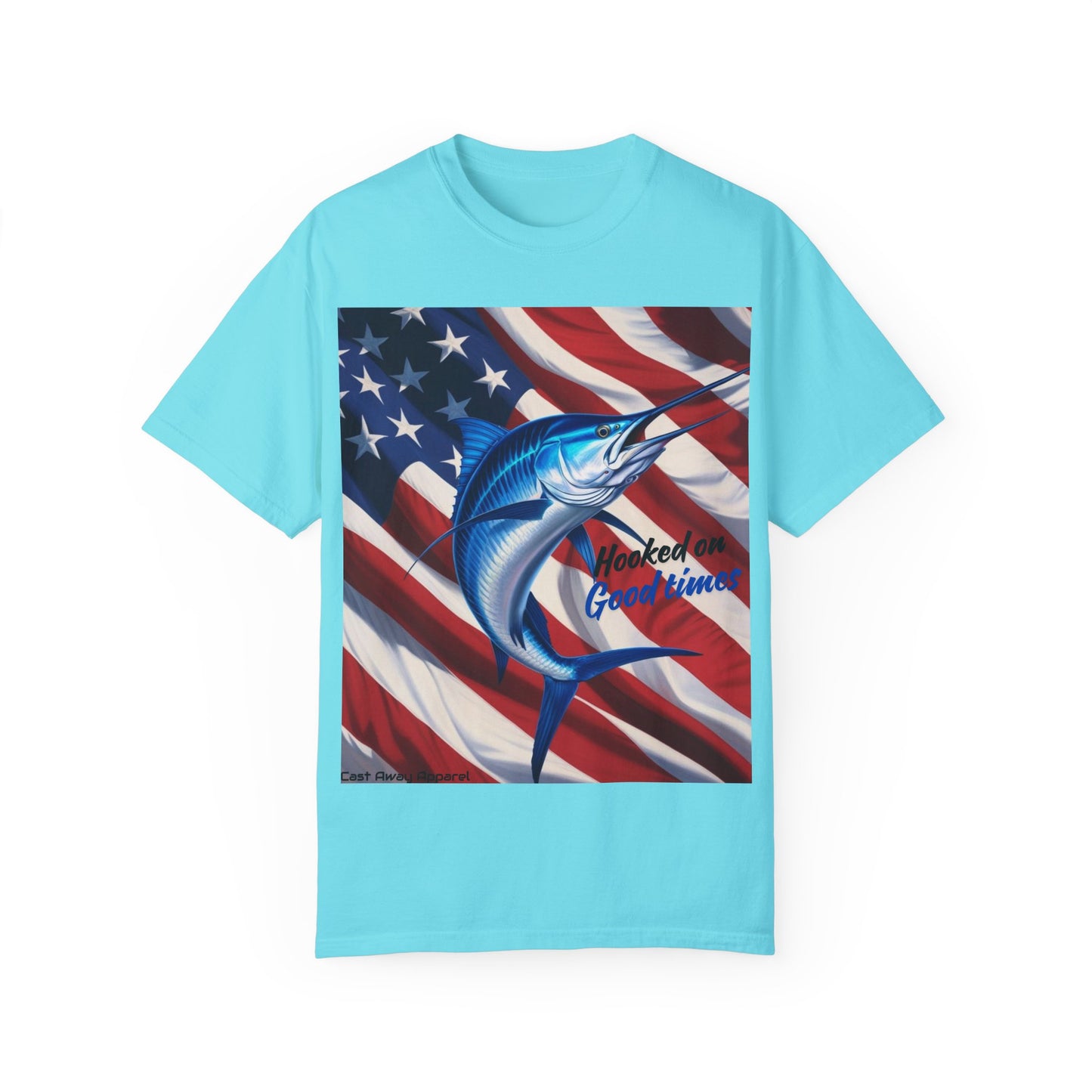 Hooked on Good Times - Unisex Patriotic Fishing T-shirt