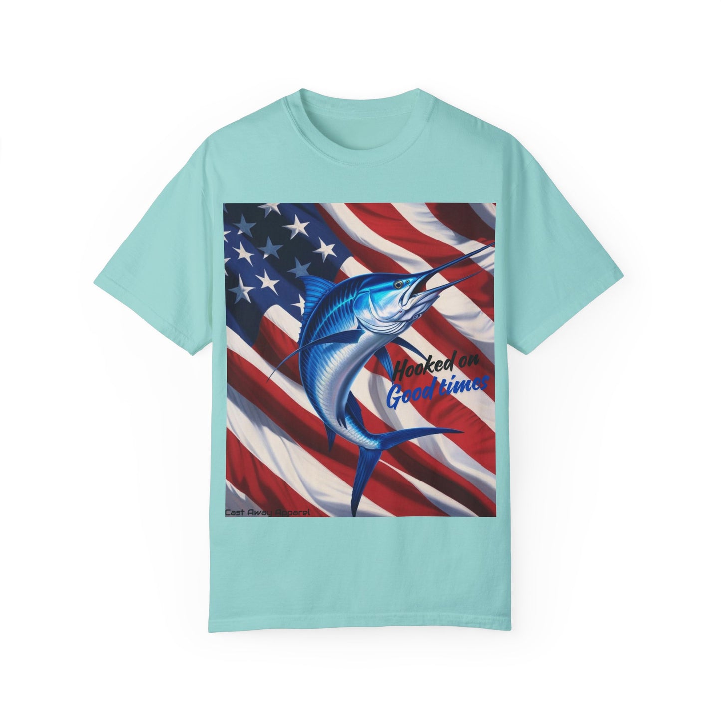 Hooked on Good Times - Unisex Patriotic Fishing T-shirt